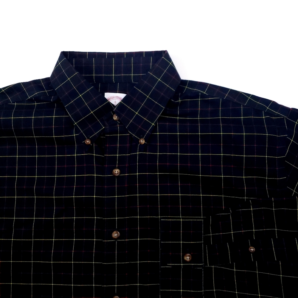 Brooks Brothers Oxford Black Windowpane Shirt